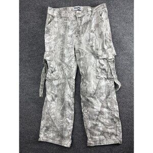 Disclosure Cargo Pants Juniors 15 Gray Camo Straight Leg Twill Stretch Casual